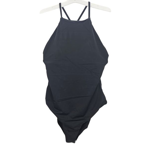 Andie Swim Womans size S The Asbury One Piece Swimsuit in Black High Neck NEW - Picture 1 of 8